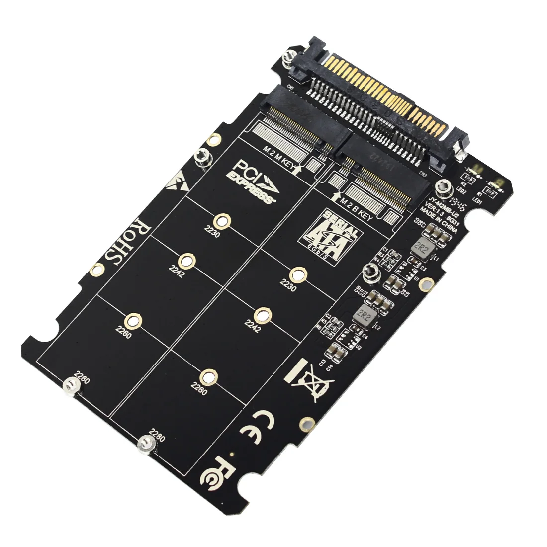 

XT-XINTE U.2 to M.2 SSD Adapter SFF-8639 2in1 M.2 NVMe and SATA-Bus SSD to PCI-e U.2 PCIe M2 Converter for 2280/2260/2242/2230