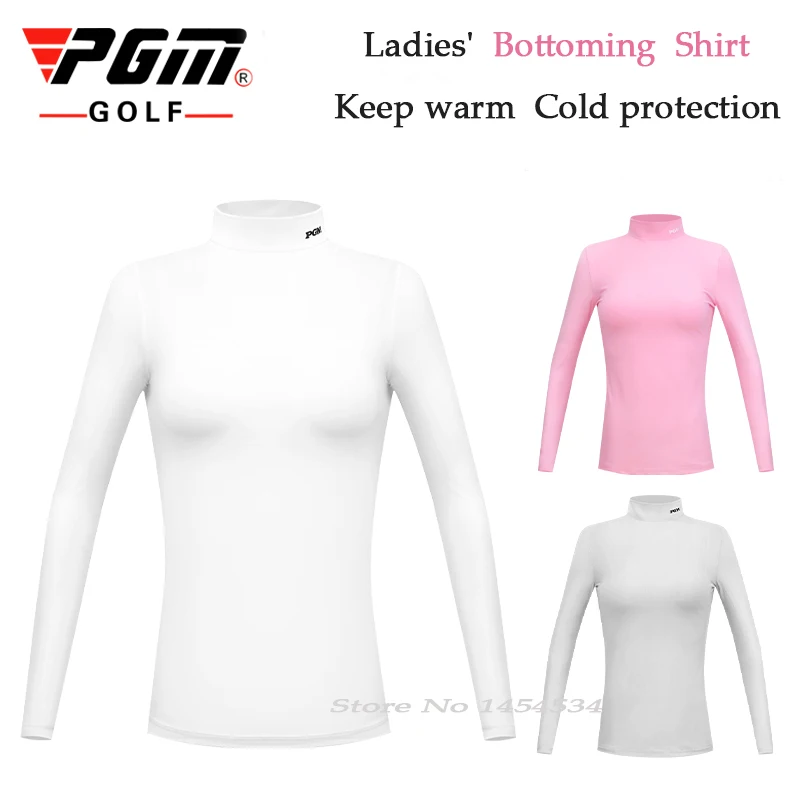 PGM Autumn Golf Clothing Women's Winter Slim Fitting Lady Sports Wear Bottoming Shirt Tennis Volyeball Warm Long Sleeve T-shirt