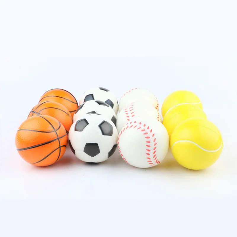 12pcs Children Foam Rubber Squeeze Sponge Balls Football Basketball Baseball Tennis Antistress Relief Soccer for Kid