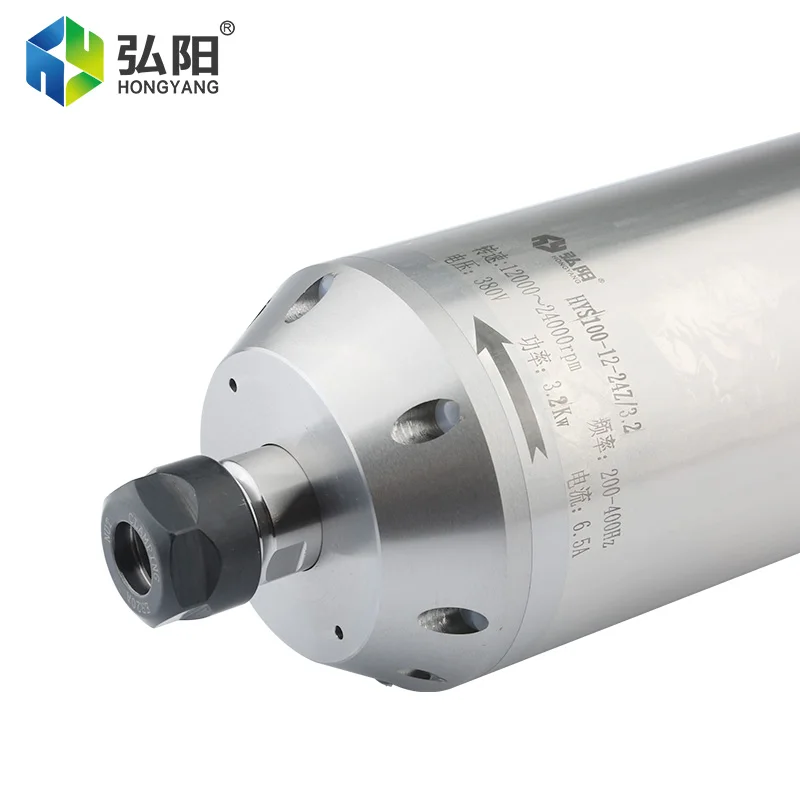 CNC Spindle Motor Bullet Type ER20 3.2kw 4 Bearing Water-Cooled Spindle Motor CNC Router Engraving For Woodworking Stone