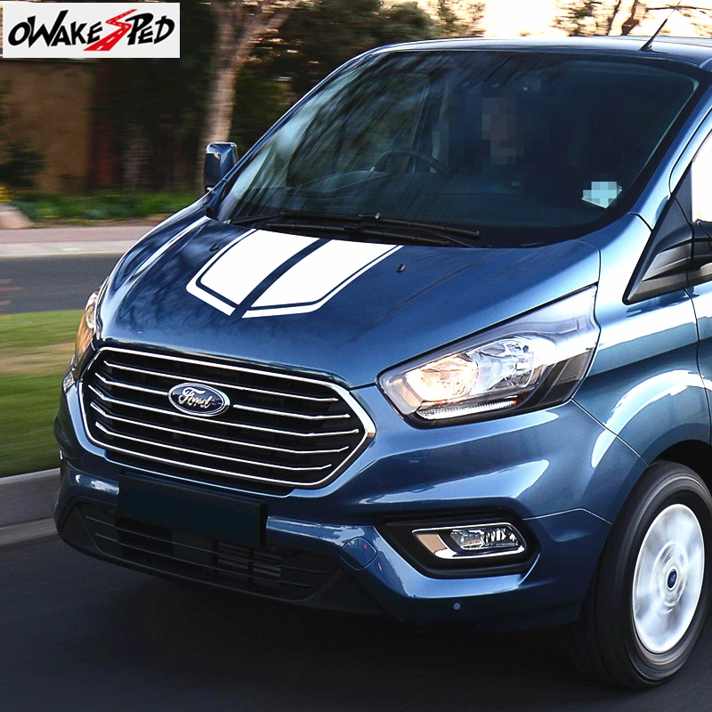 

For-Ford Tourneo Custom Accessories Car Styling Hood Bonnet Sport Stripes Decor Stickers Vinyl Decals Auto Cover Engine Stickers
