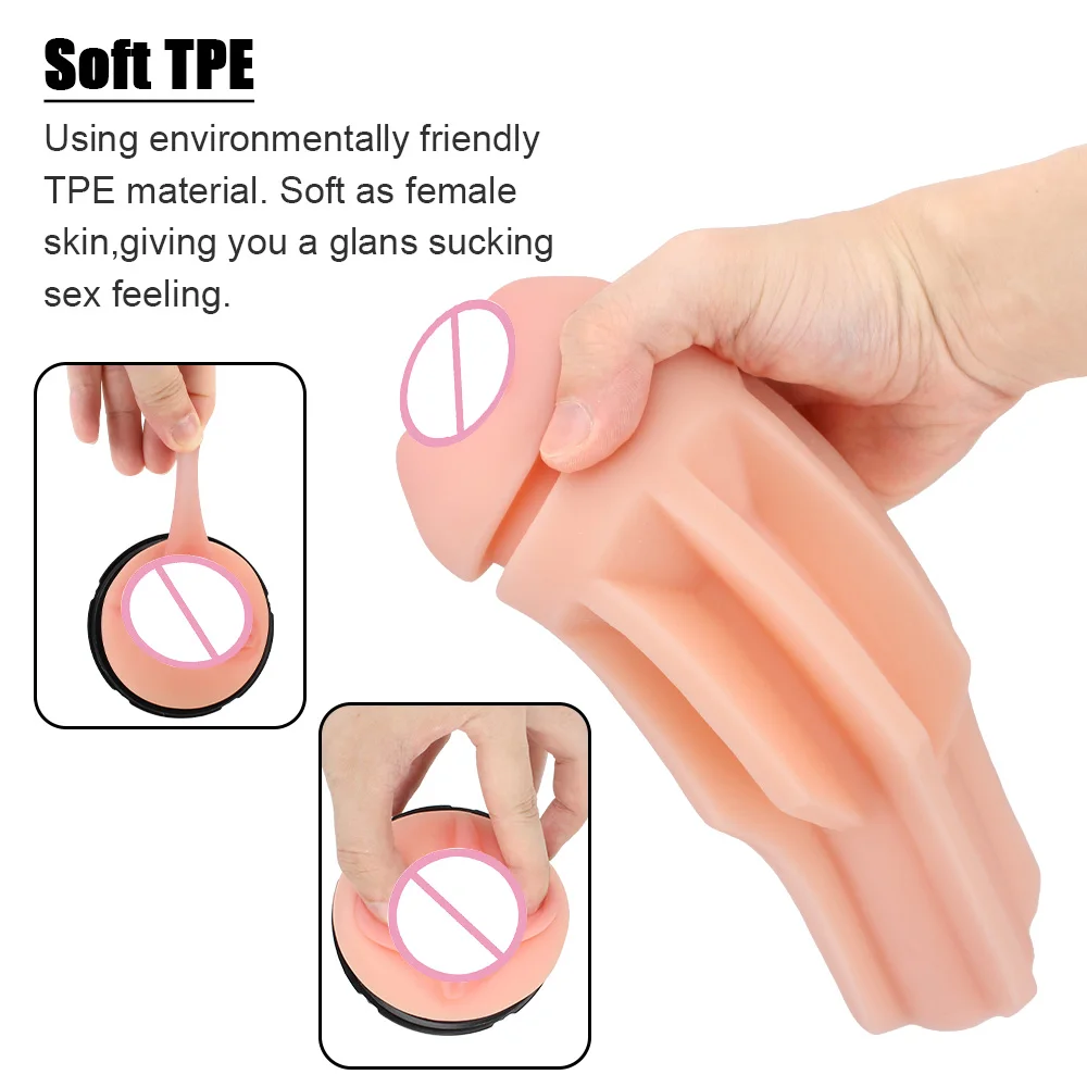 24cm Male Masturbator Artificial Vaginal For Men 18 Realistic Pussy Glans Sucking Penis Pump Sexy Cup Erotic Products Sex Toys