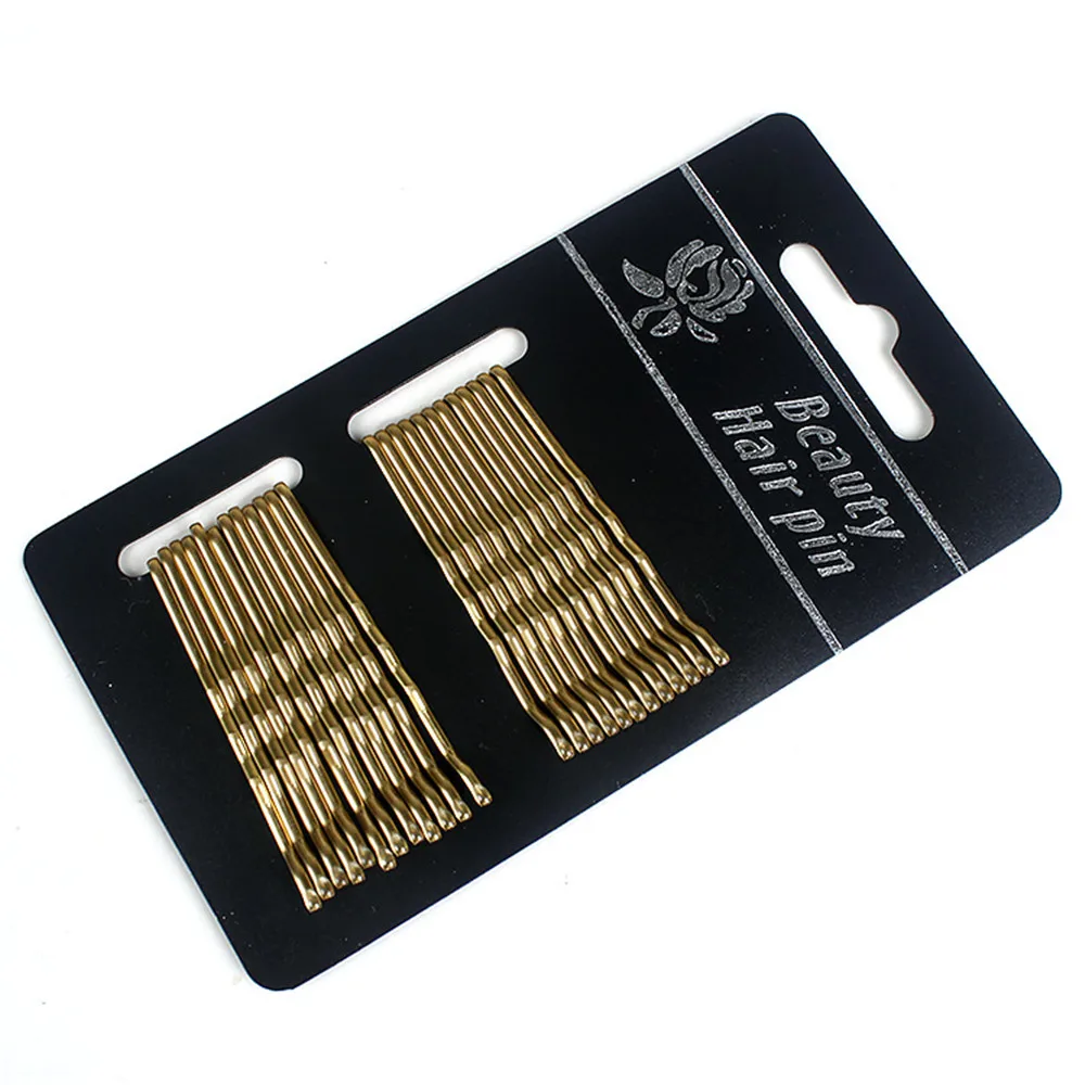 Gold and Black Drip Invisible Hair Grips para mulheres, cacheados, ondulados, Bobby Pins para uso diário, festa de casamento, cabeleireiro, 24