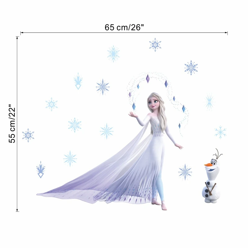 Cartoon Elsa Queen Olaf Wall Sticker For Girls Bedroom Home Decoration Diy Anime Art Mural Pvc Movie Frozen Poster Kids Decals