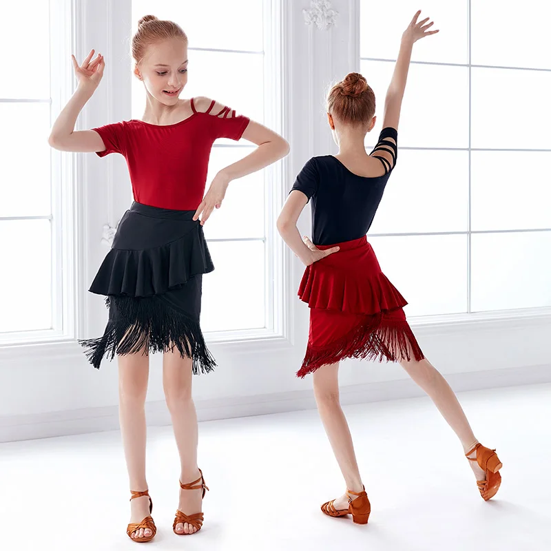 Robe de danse Salsa pour filles, tenue de danse latine à franges pour enfants, Costume de scène Cha Cha Tango