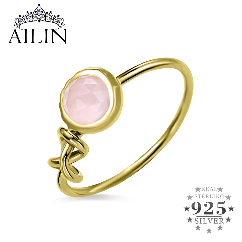 

AILIN 18K Gold Plated Custom Ring Women 925 Sterling Silver Simple Fashion Personalized Birthstone Rings Wedding Jewlery Gifts