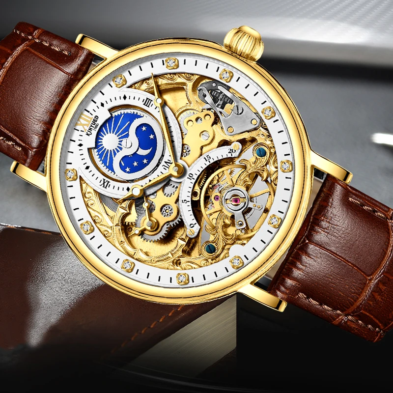 2022 marchio di lusso KINYUED orologio da uomo scheletro orologio da polso meccanico automatico orologio Casual classico per uomo Relogio Masculino