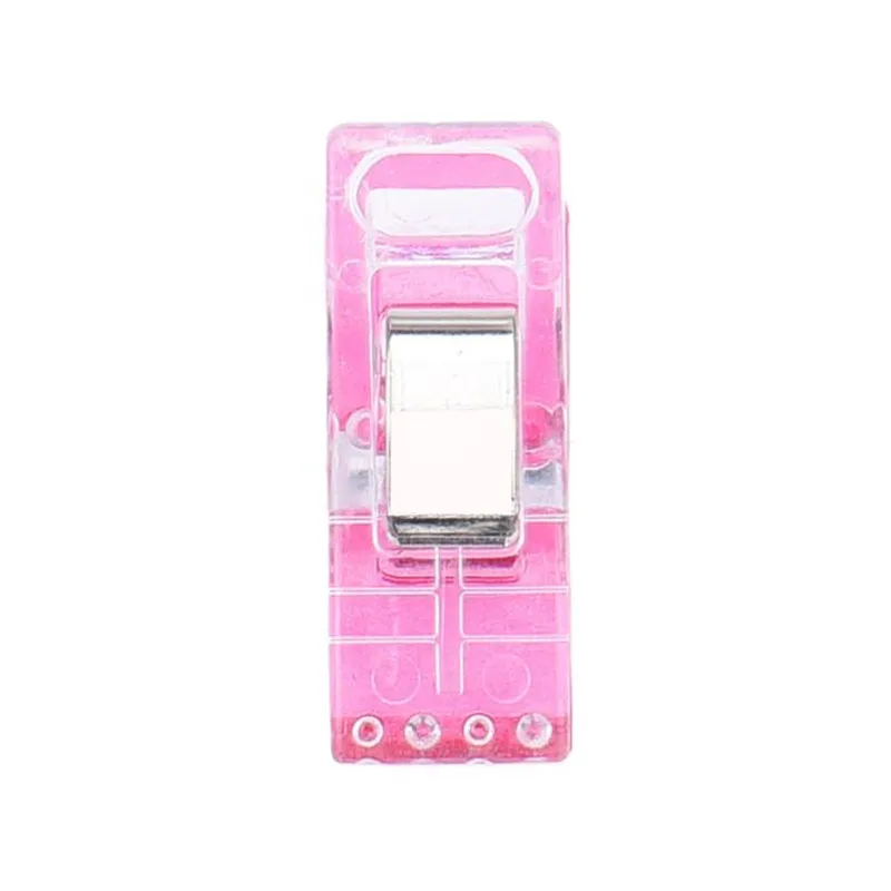 50 PCS Clear Sewing Craft Quilt Binding Plastic Clips Clamps Pack high quality Hot Pink  2.7*1*1.5cm