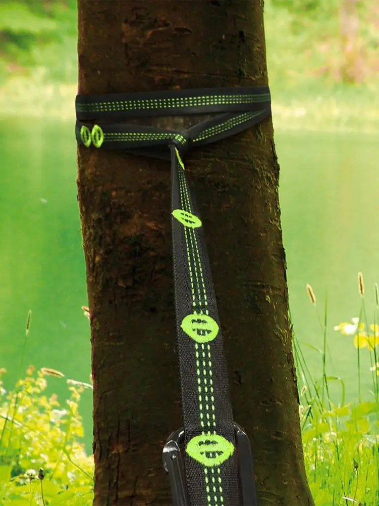 Hammock Tree Straps With Carabiner Outdoor Tool Camping Hanging Straps Swing Rope Backyard Garden Hammock Accessories