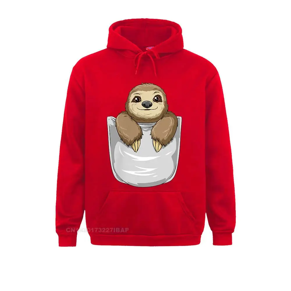 Pocket Sloth Peeking Out Funny Sloth Hoodies Oversized Long Sleeve Men Sweatshirts Personalized Clothes