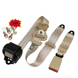 Approved CE Retractable 3 Point Safety Seat Belt with bolts Emergency locking vehicle auto safety belt car accessories