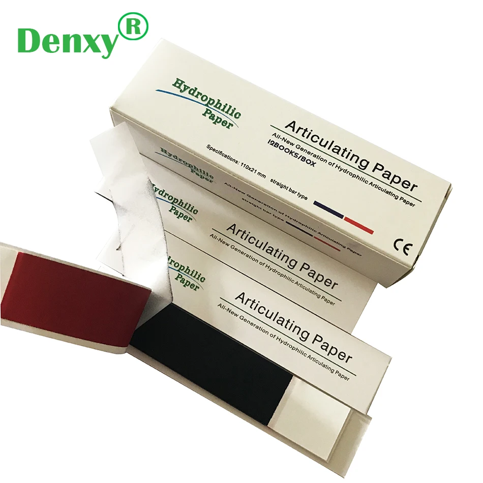 Denxy 3box Dental Articulating Paper Red Blue Strips 12Books/Box dentist Tool Oral Teeth Care Tooth bite