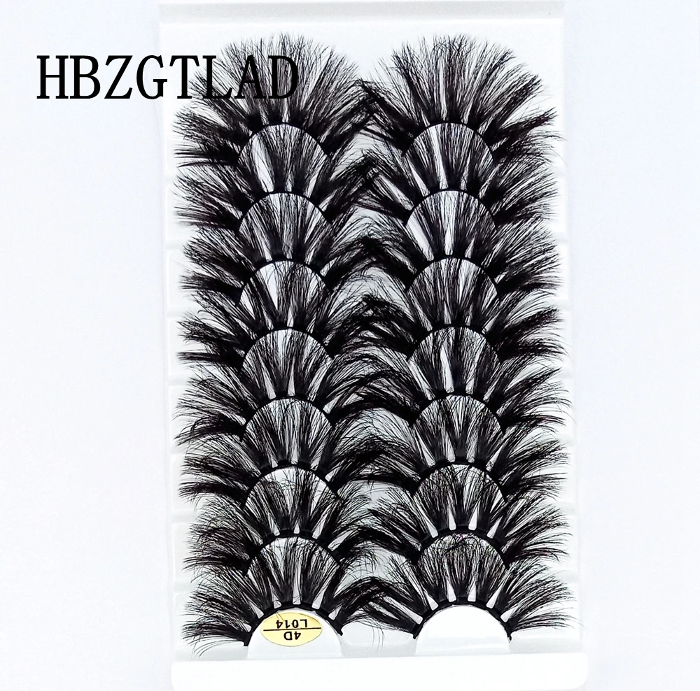 HBZGTLAD 8 Paare 25 mm lange 3D-Nerzwimpern, natürliche, lange, künstliche Wimpern, dramatisches Volumen, falsche Wimpern, Make-up-Verlängerungswimpern – Detail 2