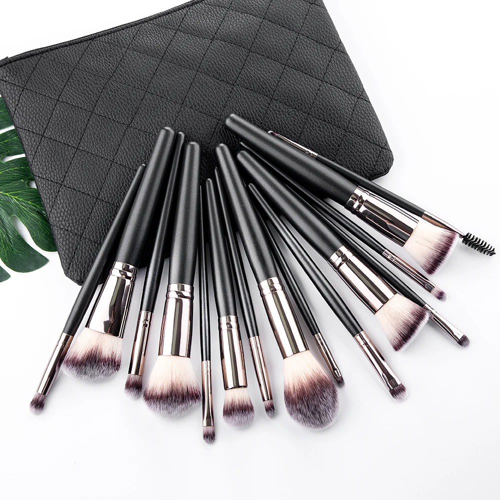 RANCAI 10/15pcs Professional Makeup Brushes Set Powder Foundation Eyeshadow Soft Synthetic Hair Brushes With Free Shipping