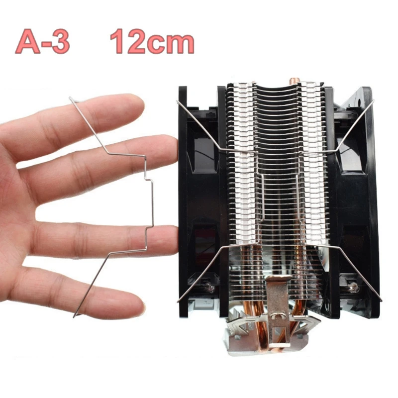 Fan Clip 8/ 9/ 12 cm Fan Mounting On CPU Coolers Steel Clip Easy Smooth To Build 2pcs