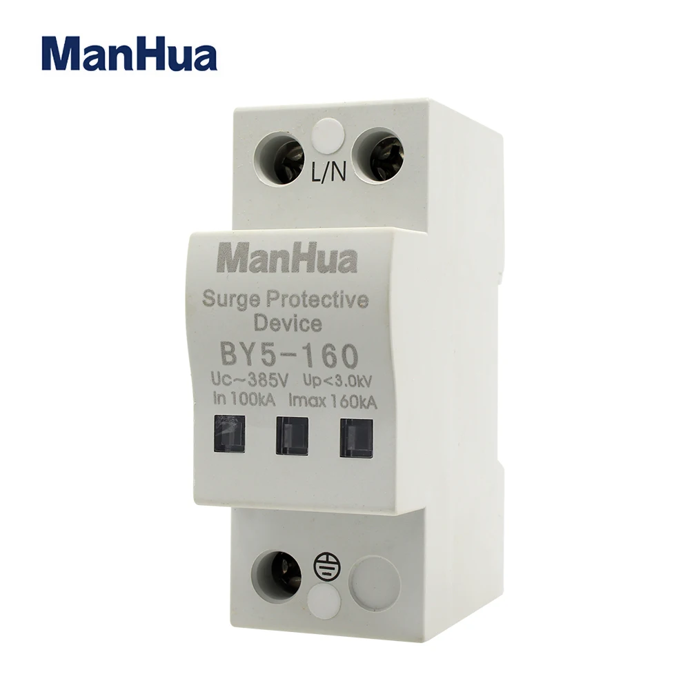

BY5-160 SPD 100KA-160KA rail mounting 1P AC385V fast response surge protector protection arrester