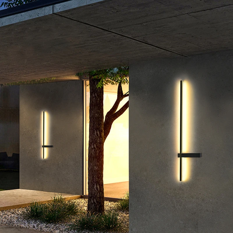 Imagem -03 - Moderno Impermeável Led Wall Light Lâmpada Longa ao ar Livre Exterior Alumínio Sconces Villa Porch e Jardim Ip54