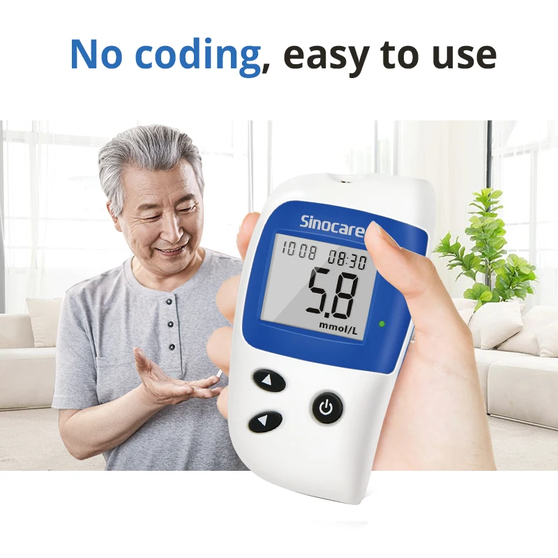 Sinocare Safe Accu2 50/100 kit Diabetes Glucometer GLM /Blood Sugar Meter Diabetes Tester with Test Strips Lancets