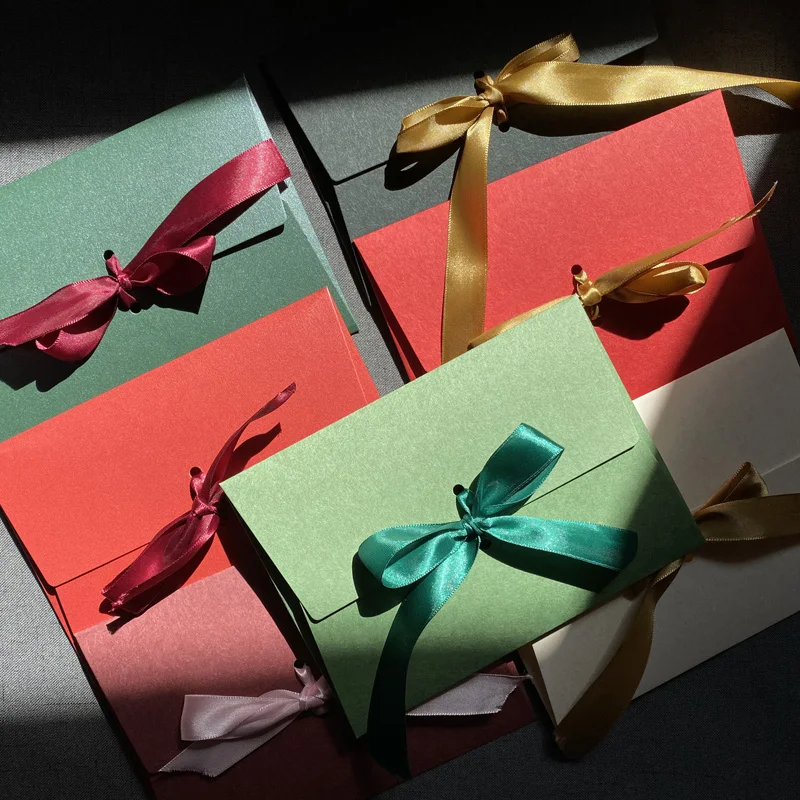 40pcs/lot Silk Ribbon Solid Color Envelopes Packaging, European Nenvelopes, Silk Scarves, Masks and Gift Packaging