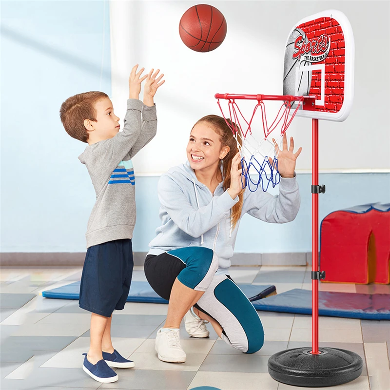 Kids 'Adjustable Height Basketball Goal Hoop, Conjunto de brinquedos esportivos para crianças, Fun Training Practice, Shot Toys