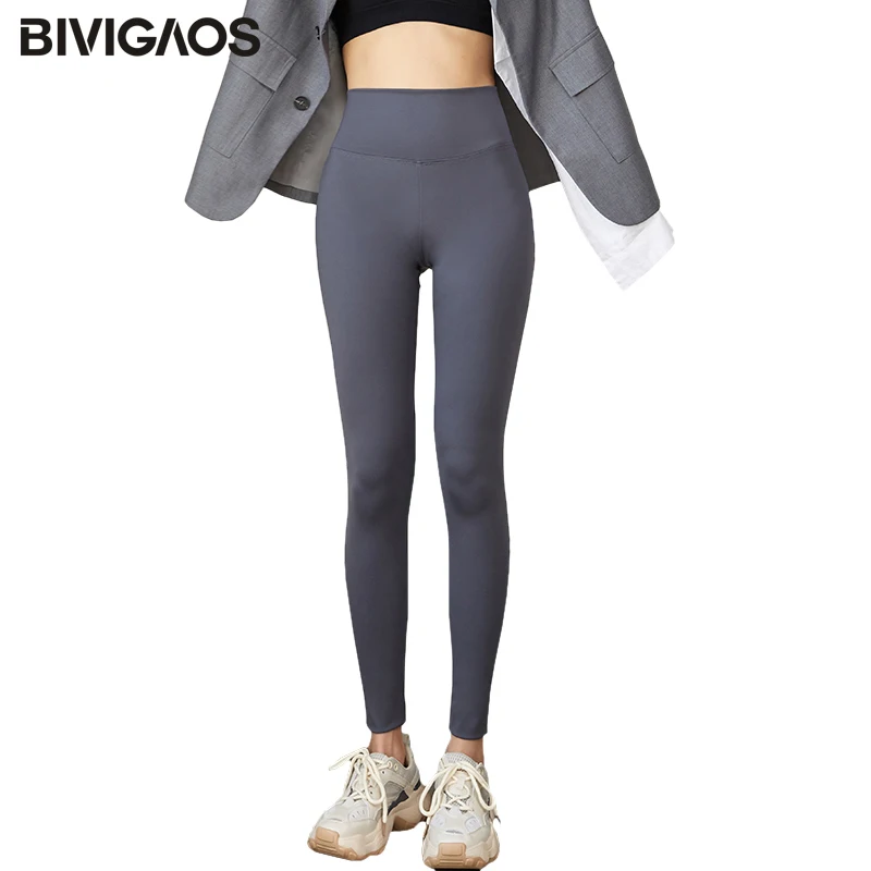 

BIVIGAOS New 3-Color Sharkskin Leggings Women Spring Summer Thin Skinny Legs Fitness Leggings Pressure Elastic Sport Leggings