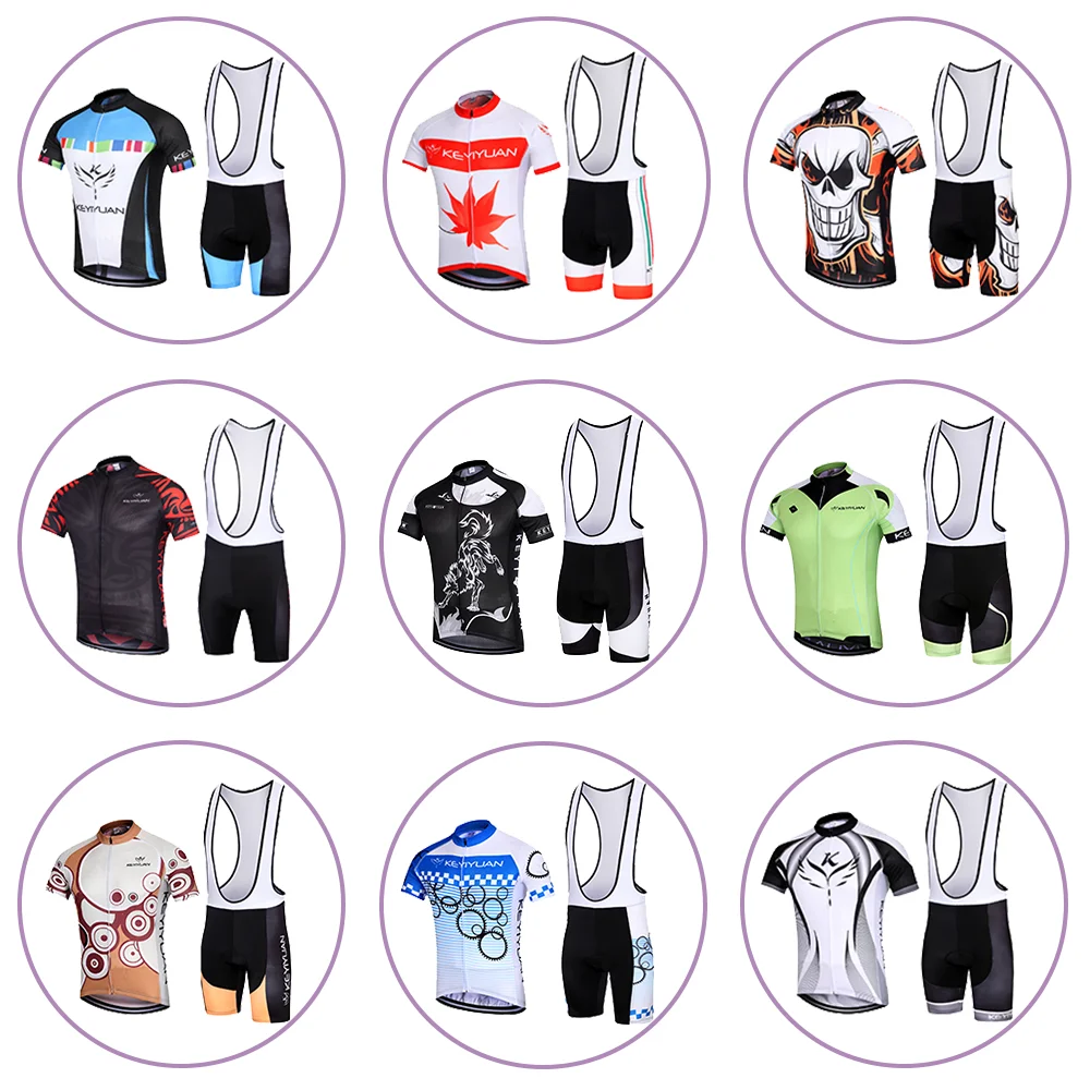 

KEYIYUAN Summer Short Sleeve Funny Cycling Jersey Set Men MTB Cycle Clothing Suit Road Bike Clothes Maillot Hombre Trek