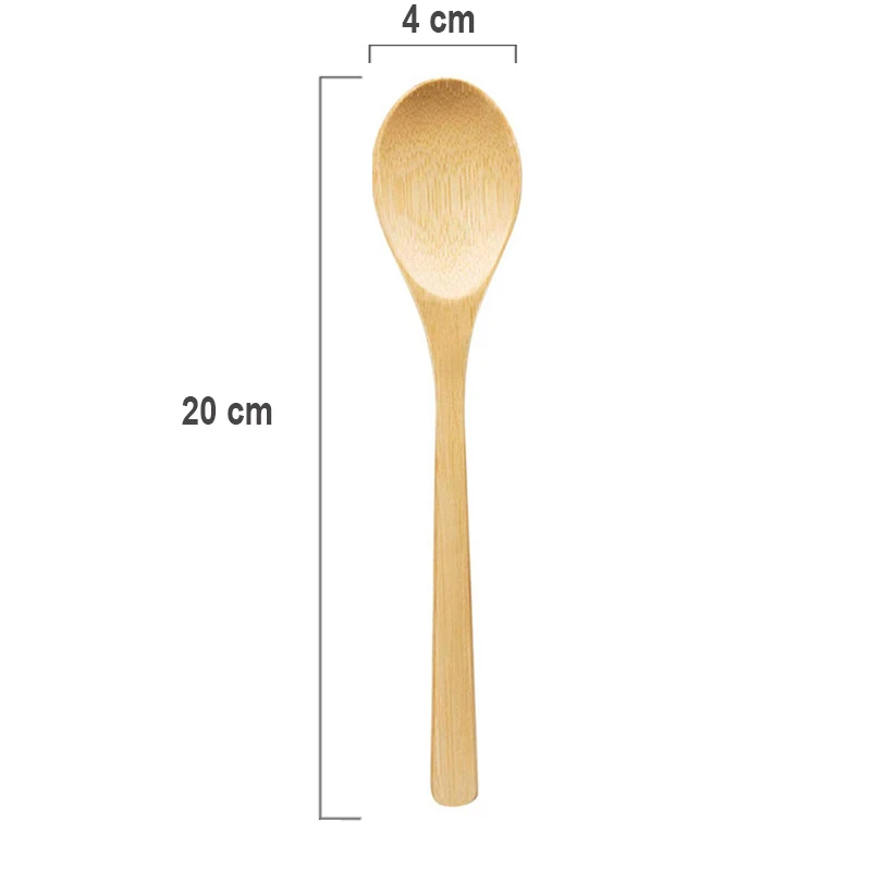 6/12/18/24 Pcs/lot Spoon Set Reusable Natural Bamboo Flatware Eco-Friendly 4 cm Dessert Coffee Stirring Ice Cream Serving Spoon