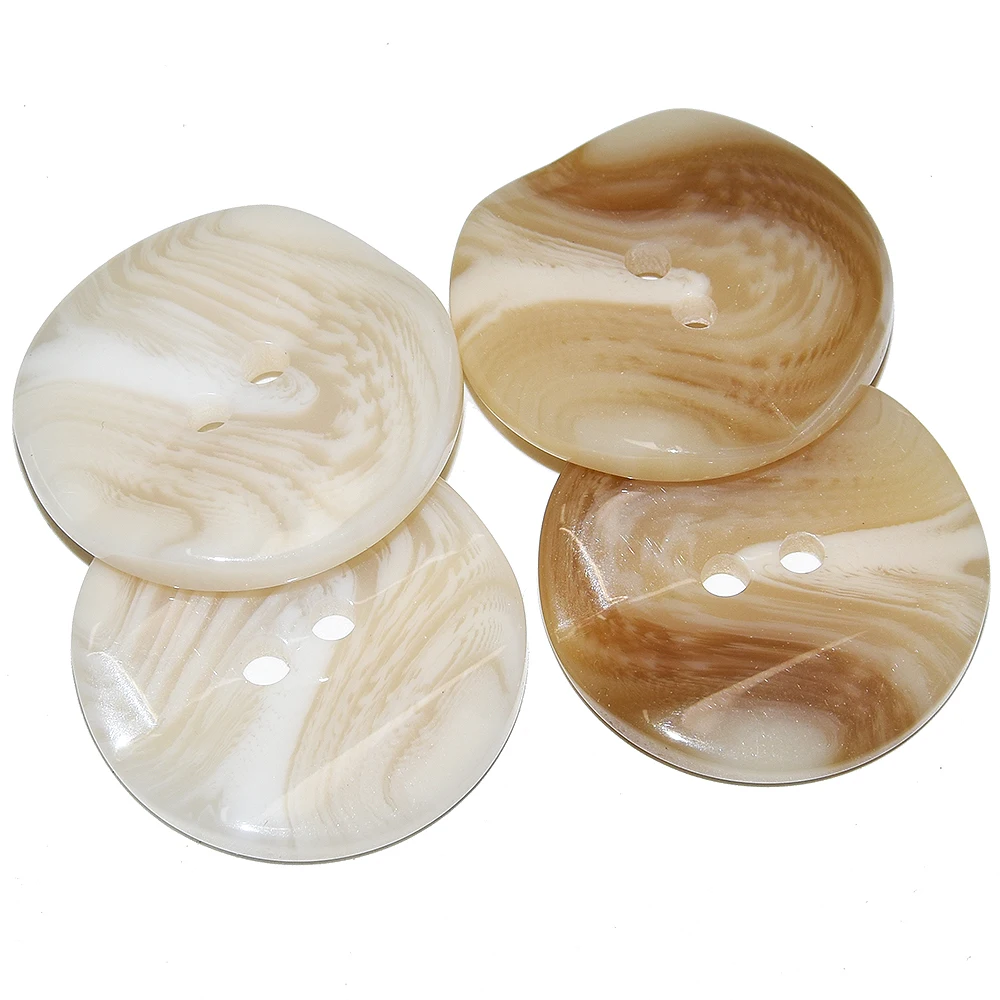 Resin Decorative Buttons for Shirt Coats and Garments, Uneven Stylar, Grain Suit, Handmade, 2 Holes, 15mm-30mm, 10PCs, 30PCs