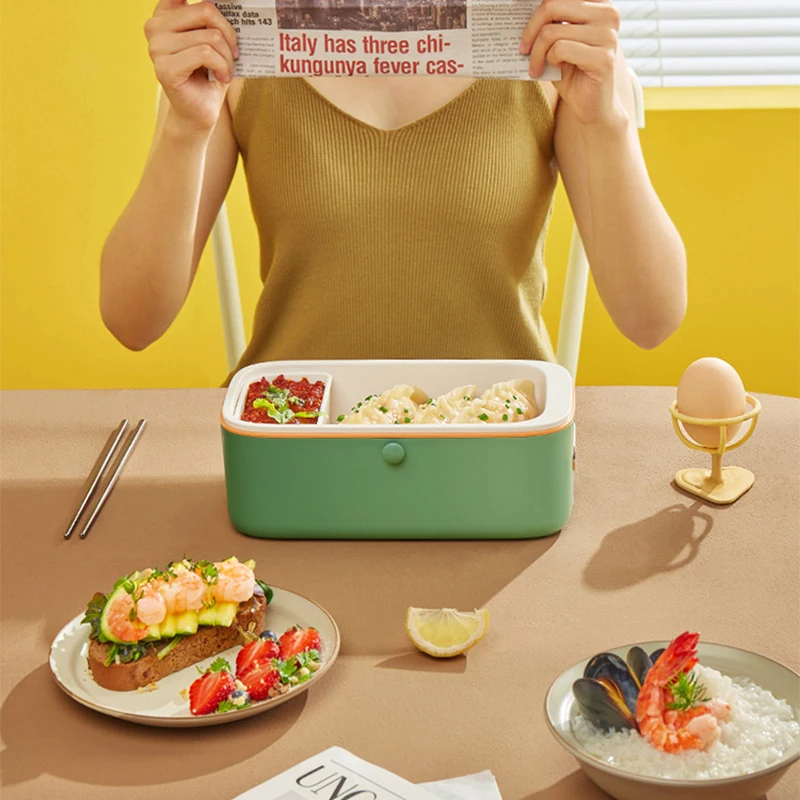 ไฟฟ้าความร้อนกล่องอาหารกลางวัน1L ด้วยตนเองนึ่งข้าวทำอาหารจานร้อน Artifact,ฉนวนกันความร้อนสามาร...