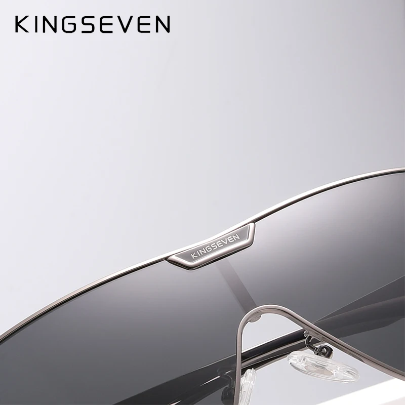 Kingseven-óculos de sol unissex n7762, modelo novo, polarizado, lente espelhada, proteção uv, aço inoxidável