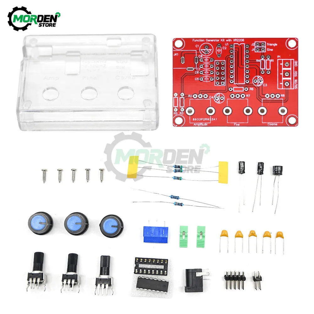 DC 9-12V XR2206 Function Signal Generator DIY Kit Sine/Triangle/Square Output 1Hz -1MHz Signal Generator  Adjustable module