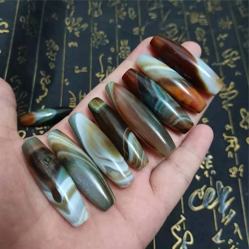 15pcs/lot Natural Agate Indian Stone Dzi Beads Colorful Jewelry Amulet  Magic Power Collectible Treasure Great Quality