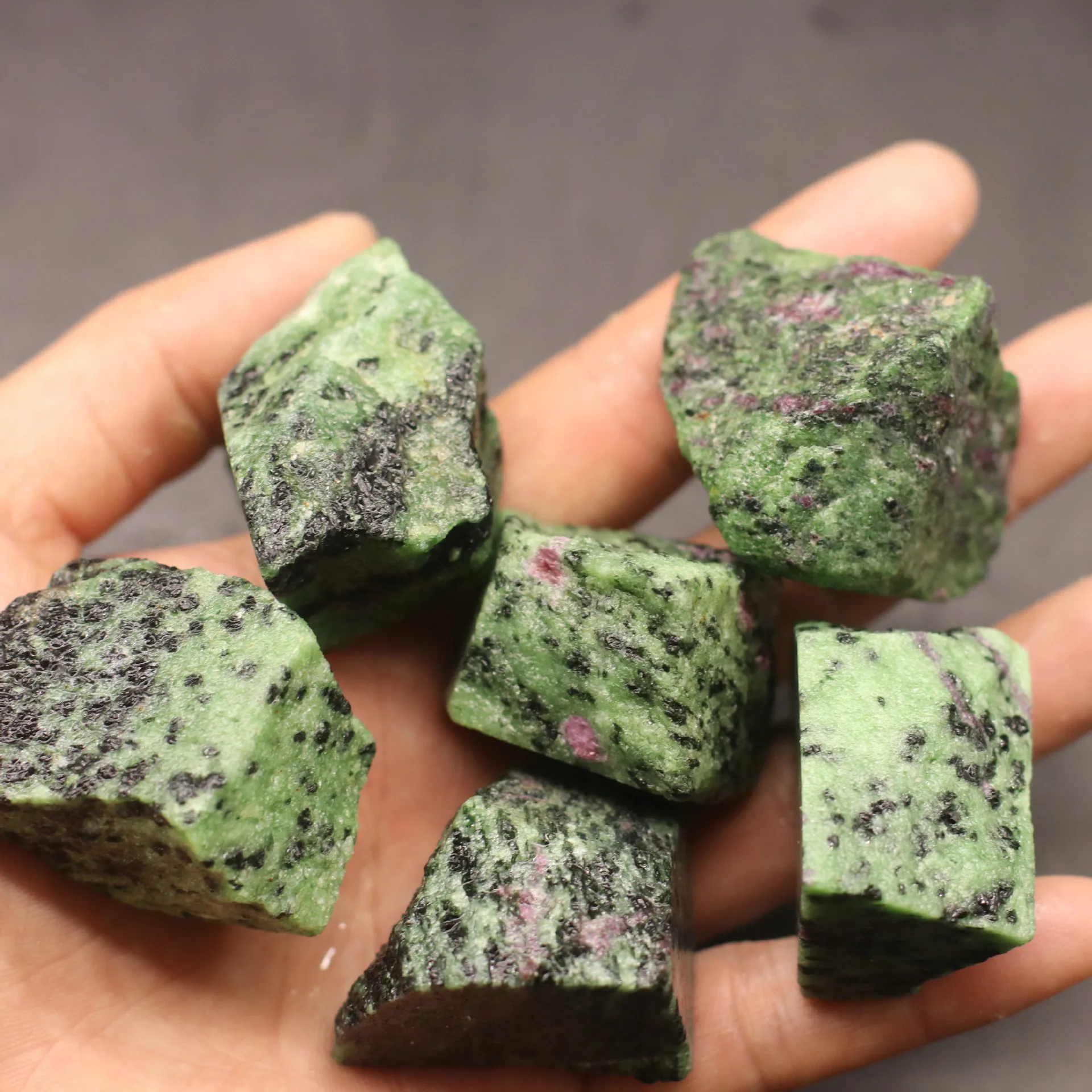 Natural Red and Green Epidote Crystal Rough Raw Gem Stone Reiki Healing Mineral