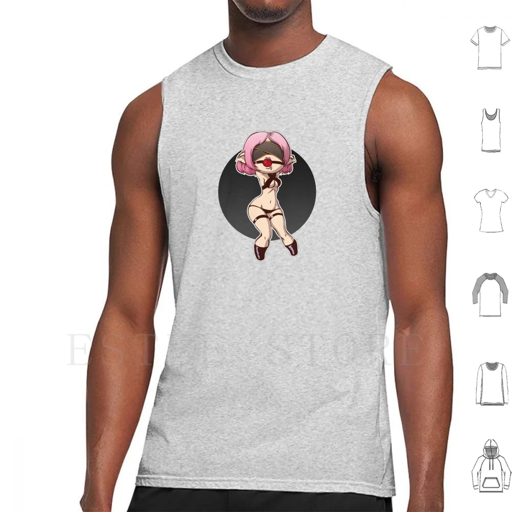 Sexy Chibi Pinup Elf Tank Tops Vest Chibi Pinup Up Girls Babe Sexy Tied Up Submissive Bdsm Slave Dom Sub Sumbissive Ball