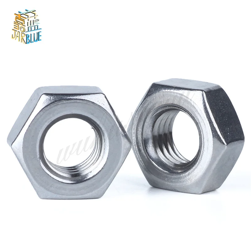 20-50Pcs DIN934 M2 M2.5 M3 M4 M5 M6 M8 304 Stainless Steel Metric Thread Hex Nut Hexagon Nuts