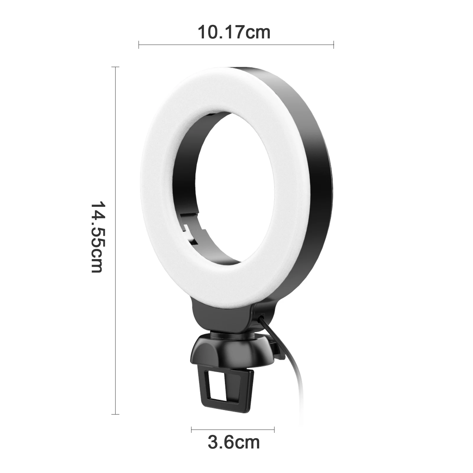 VIJIM CL06 Mini 4 Inch LED Ring Light Clip-on Laptop Video Conference Lighting 3 Lighting Modes 3200K-6500K Dimmable USB Powered