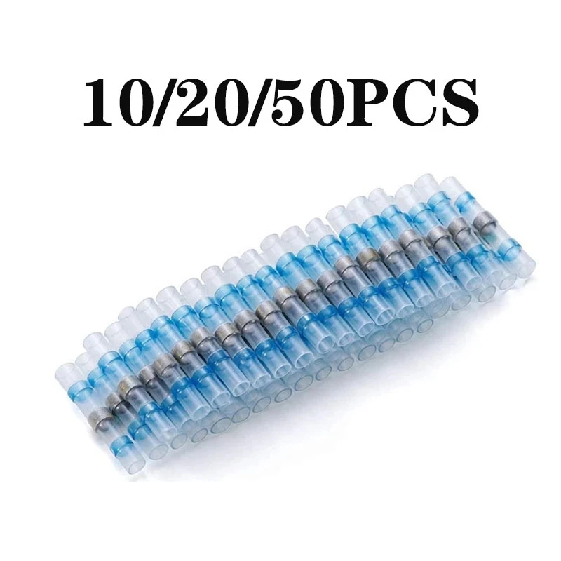 10/50 PCS Solder Seal Wire Connectors- Heat Shrink Solder Butt Connectors - Automotive Marine Insulated- Solder Connector Kit