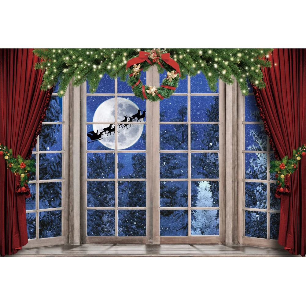 Yeele คริสต์มาส Photocall ฉากหลังหน้าต่าง Santa Claus Baby Shower Decor พรรคถ่ายภาพพื้นหลังถ่ายภาพ Photo Studio