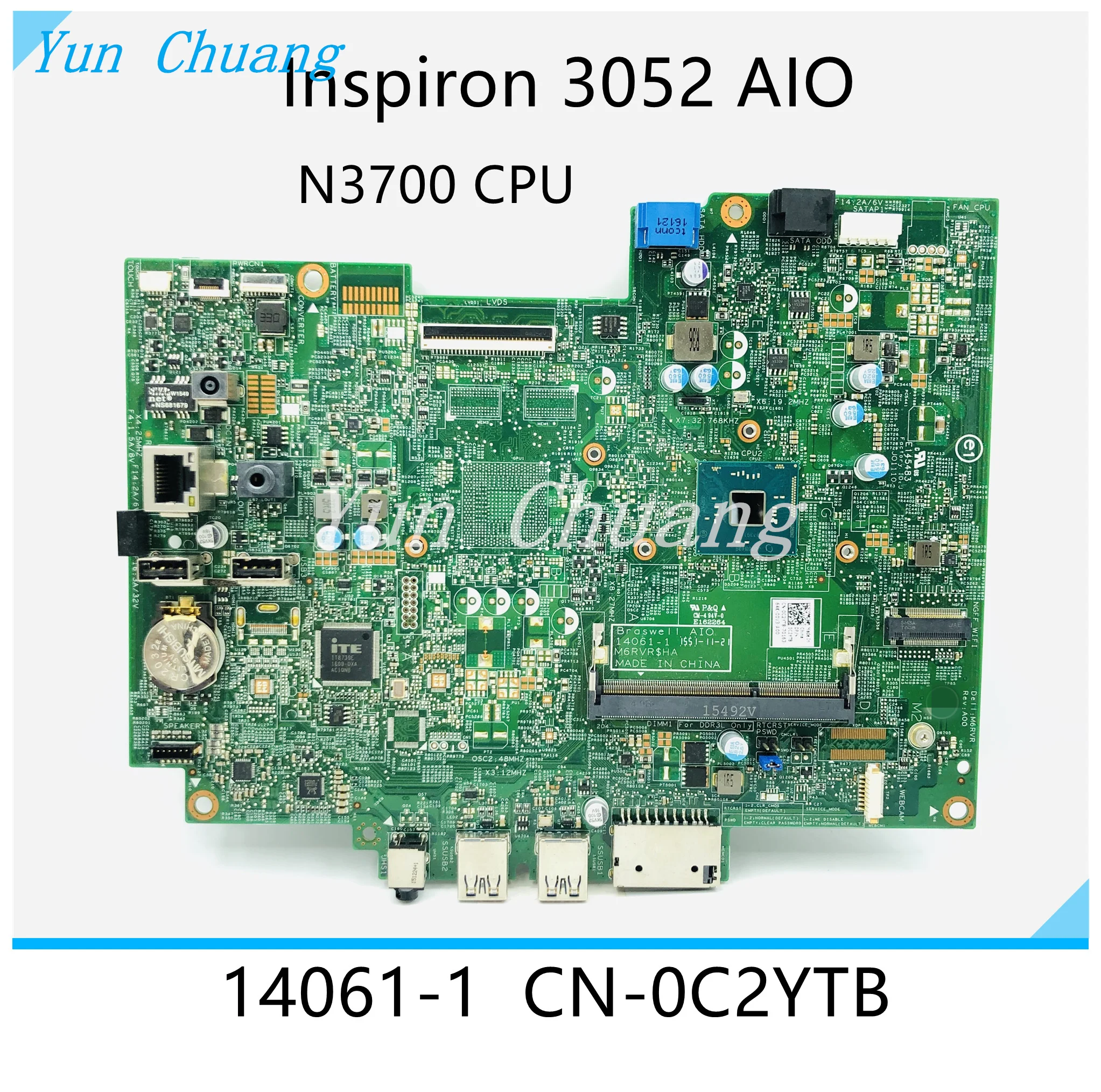 

CN-0C2YTB 14061-1 For Dell Inspiron 3052 All-in-On Motherboard With Intel N3700 CPU DDR3 0C2YTB