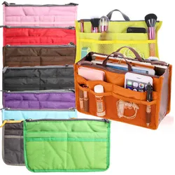 Portable Travel Insert Organizer Handbag Multiple Pockets Nylon Purse Large liner Women Lady Fashionable Makeup Organiser Bag