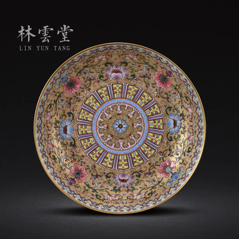 phase jindi colored enamel decoration sat dish hang dish jingdezhen handmade ceramic plate of furnishing articles