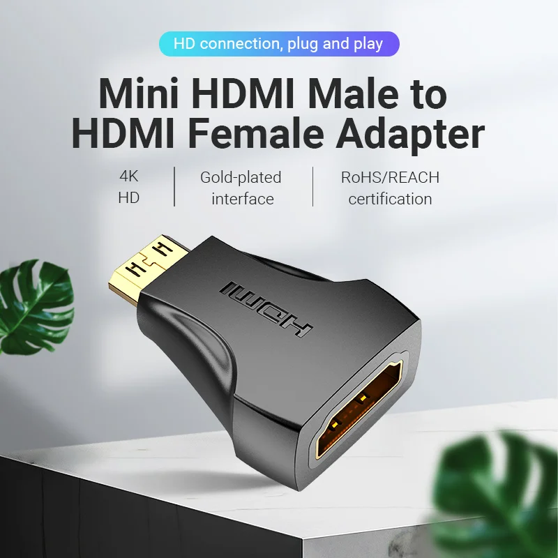 Vention-adaptador Micro HDMI 1080P, convertidor Micro HDMI macho A HDMI hembra tipo D A, adaptador HDMI para PS4, cámara, HDTV, Mini HDMI