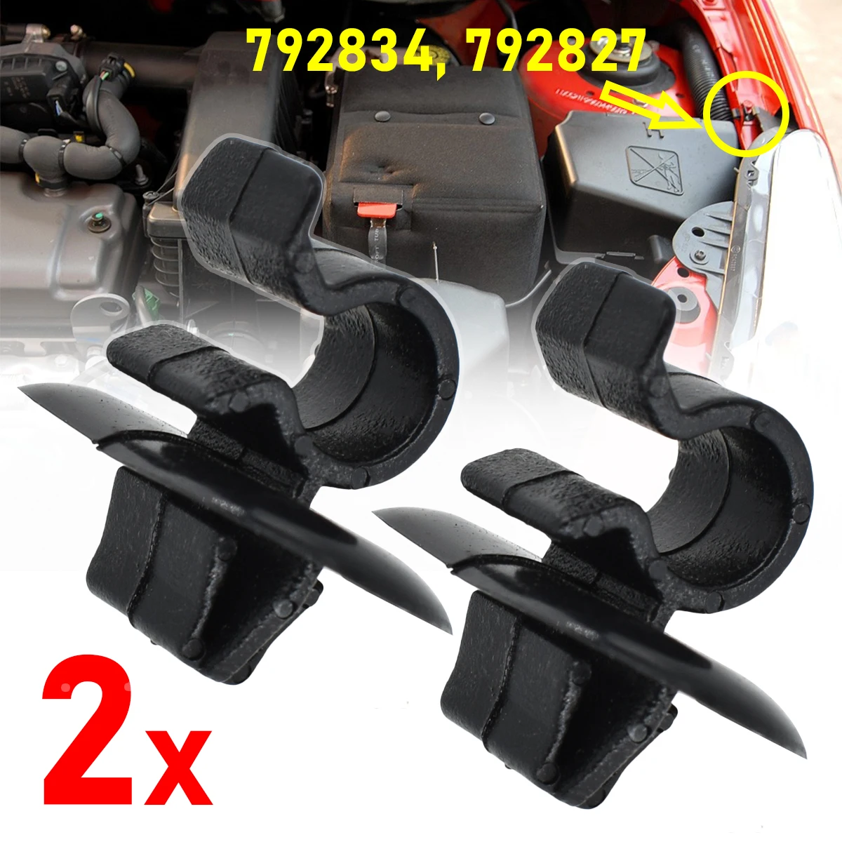 2pcs Hood Bonnet Rod Support Prop Clip Stay Clamp Holder 792834 For Citroen C2 C3 C4 C5 AX Berlingo B9 Eurovans Evasion Retainer