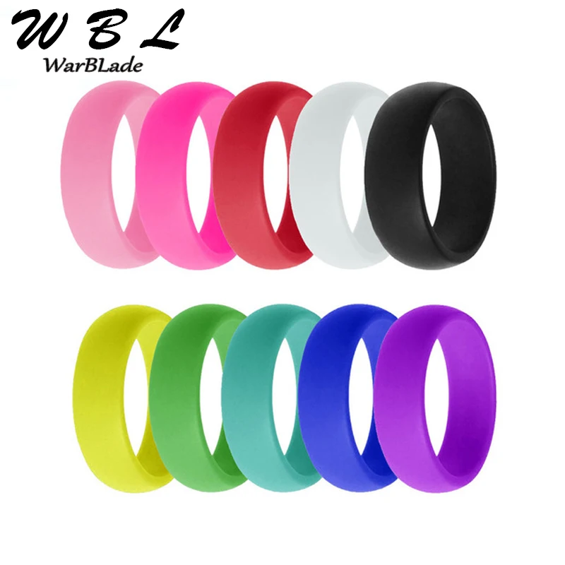 WarBLade Fashion Silicone Ring Men Women Engagement Wedding Rings 10pcs/set Hypoallergenic Crossfit Flexible Rubber Finger Ring