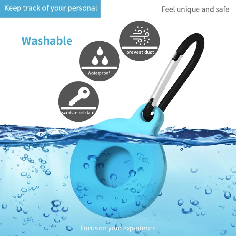 실리콘 AirTag 케이스 보호 커버 애플 로케이터 트래커 안티-분실 장치 수호자 홀더 맞는 AirTag 스마트 키 체인