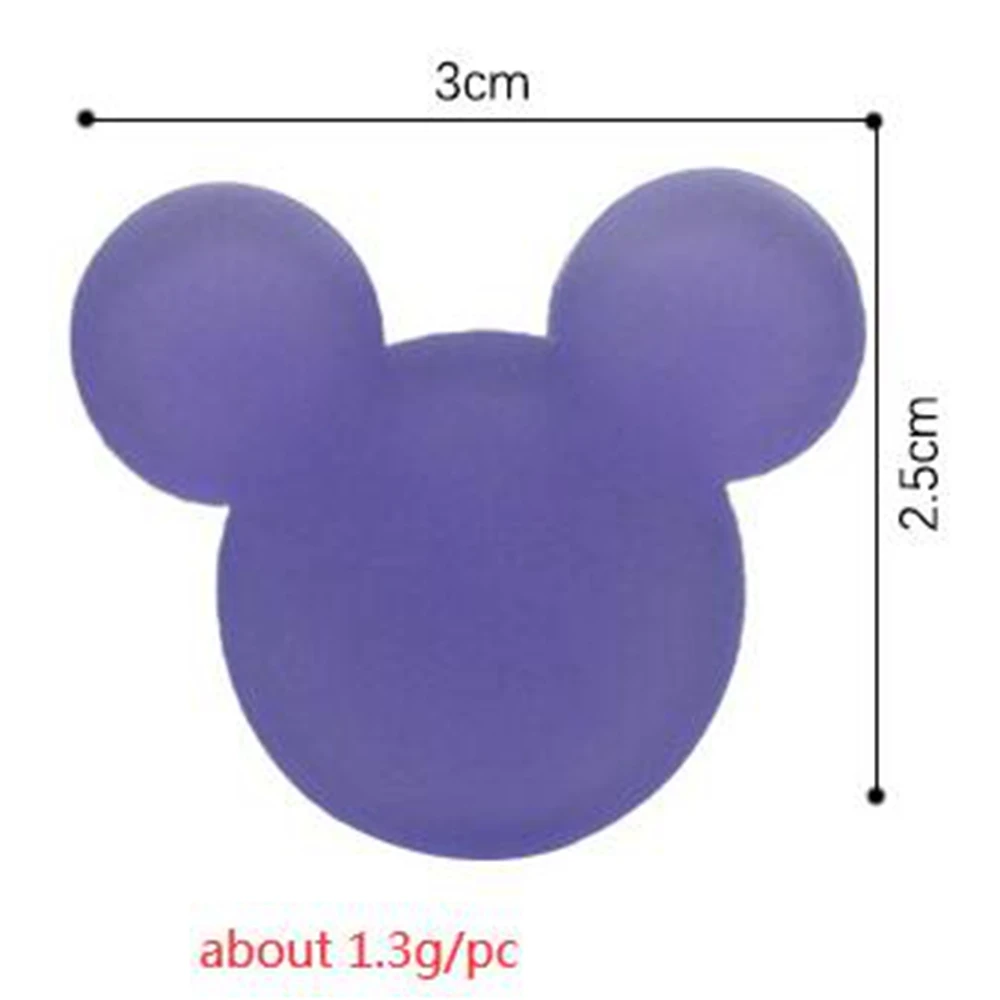 100pcs/lot candy color frosted acrylic cartoon mouse head padded applique Crafts for headwear hairbands DIY accessories