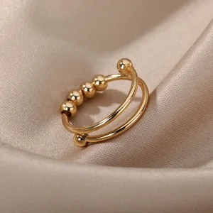 Kecemasan Cincin Manik-manik Cincin untuk Wanita Pria Cincin Baja Tahan Karat Spiral Pemintal Disimulasikan Secara Bebas Perhiasan Cincin Gelisah Anti Stres 6 cincin asli penjualan terbaik - №