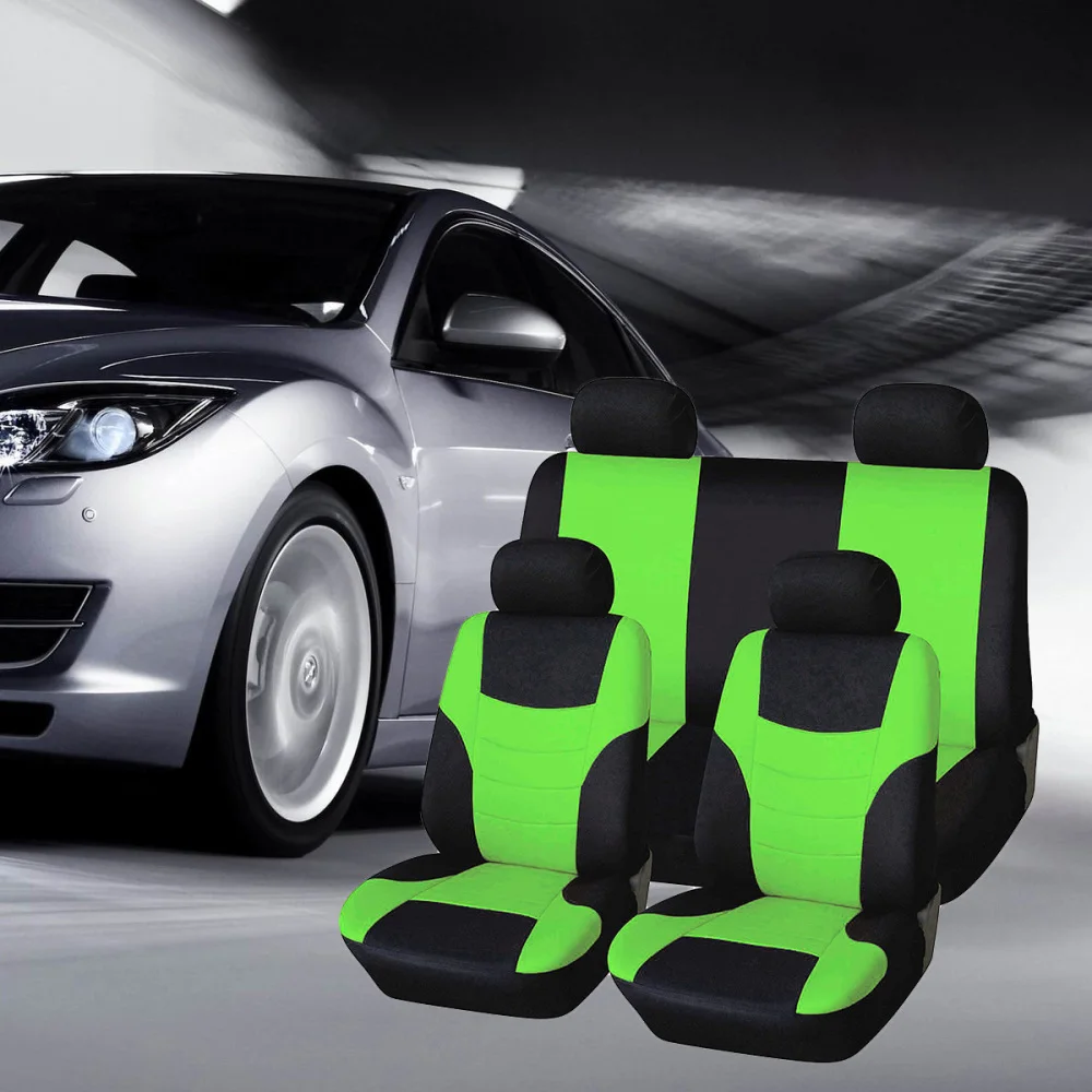 8Pcs Universal Classic Car Seat Cover Seat Protector Car Styling Seat Covers Set (Fluorescent Green)