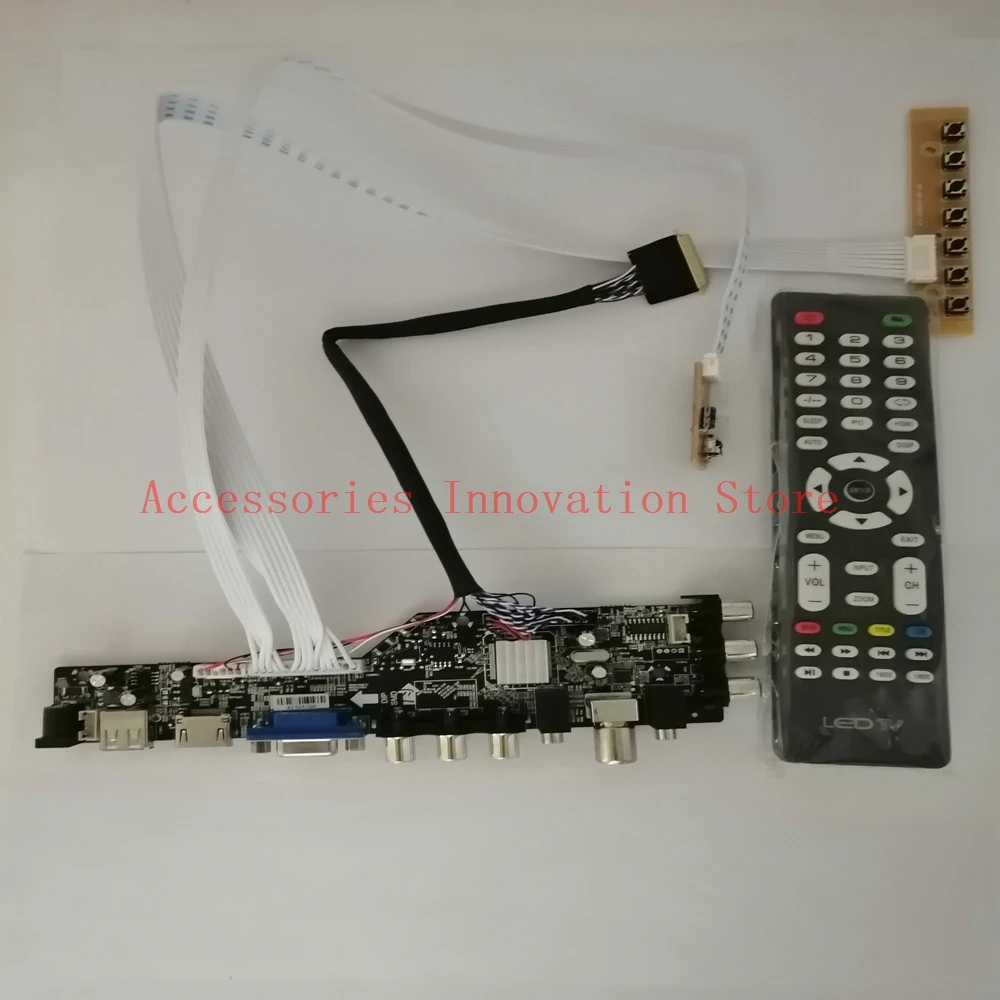 

New 3663 DVB-T2 Monitor Kit B173RW01 V0/V1/V2/V3/V4/V5 TV+HDMI+VGA+USB LCD LED Screen 1600X900 40PIN Controller Driver Board