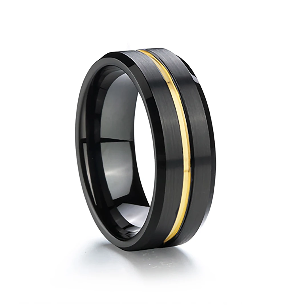 Unique USA blue wedding band Tungsten Rings For men male anniversary gift fashion 8mm Heavy Titanium jewelry Men\'s Ring
